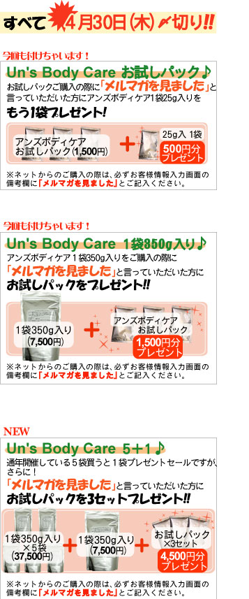 アンズボディケアキャンペーン